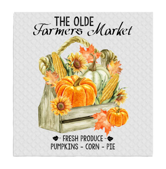 Set of 2 -  Fall Autumn Fresh Pumpkin Corn SWEDISH DISH CLOTH