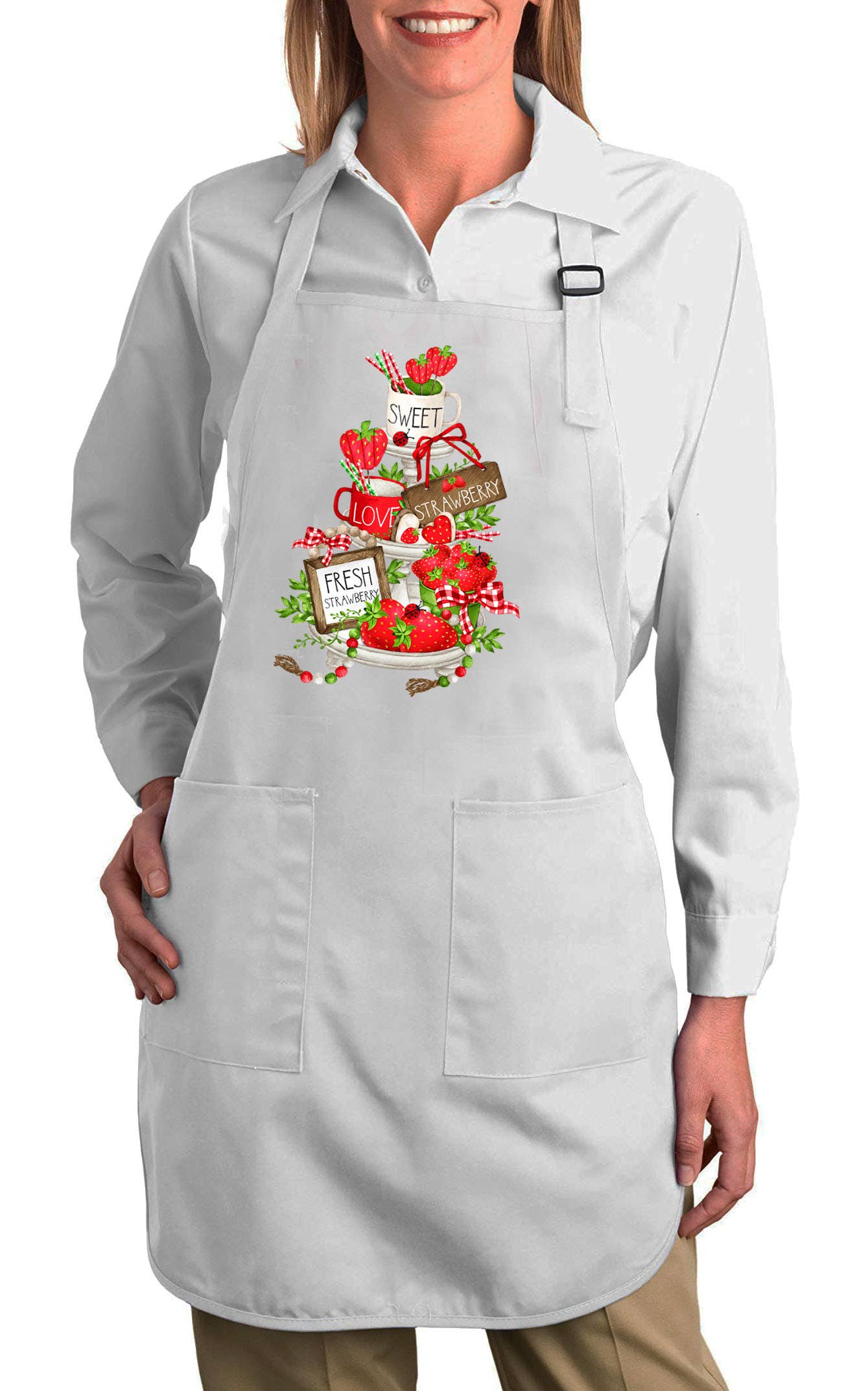 Sweet Fresh Strawberries Summer Cotton Apron