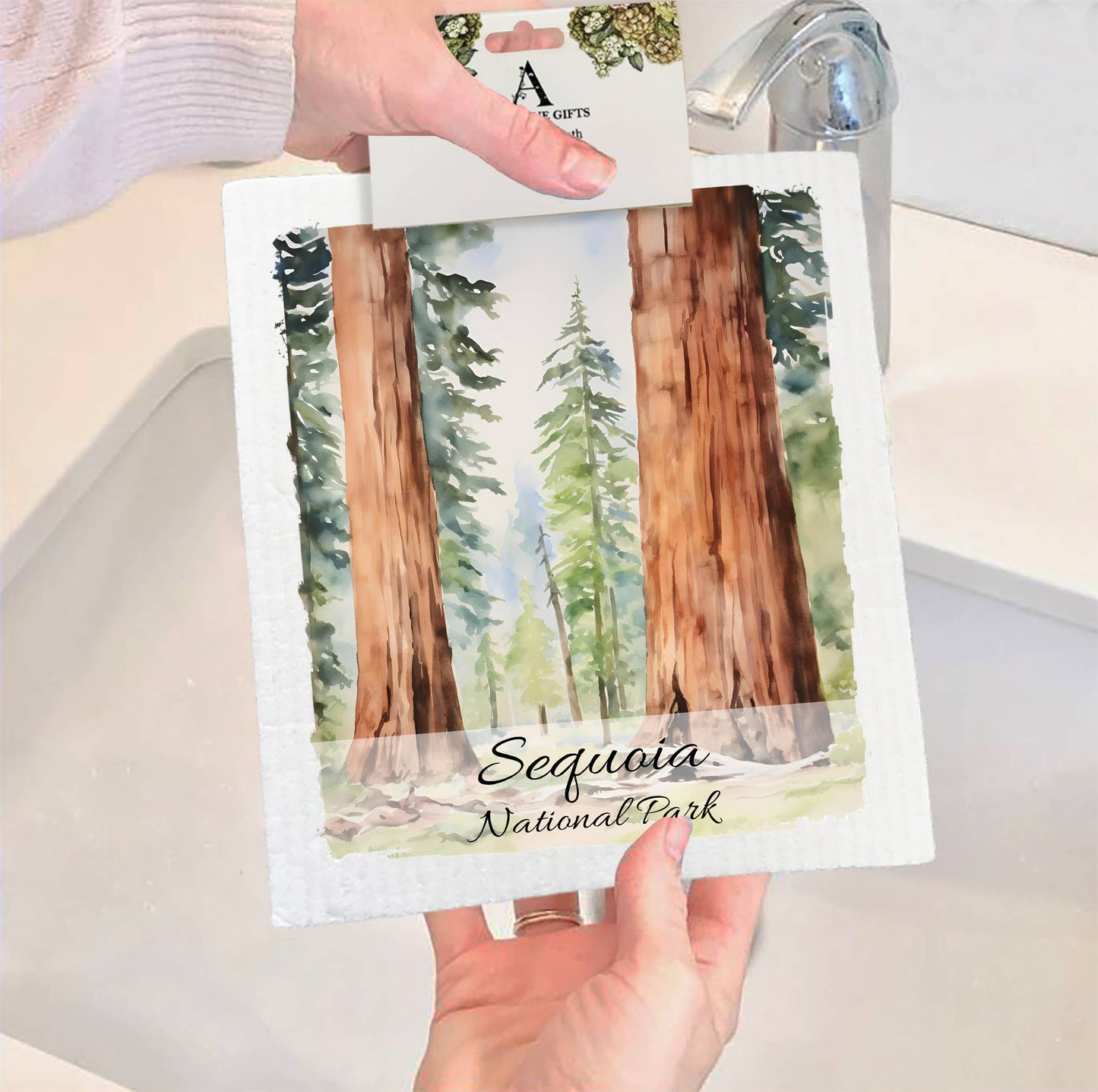 Set of 2 -  Sequoia National Park California SWEDISH DISH CLOTH