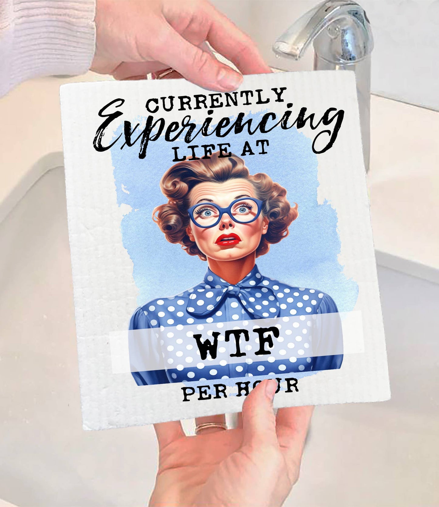 Set of 2 -  Experiencing Life at WTF Funny SWEDISH DISH CLOTH