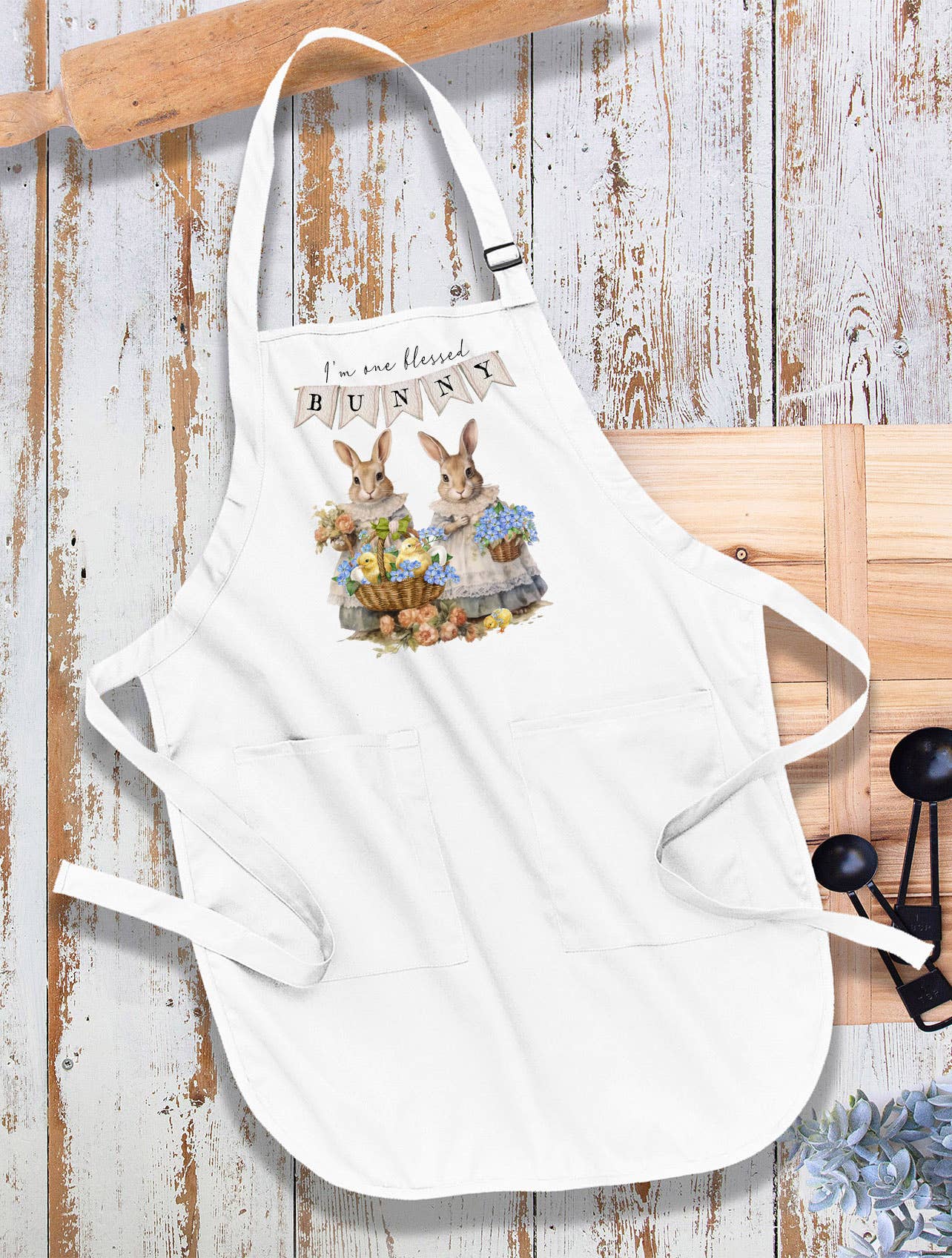 Easter Victorian One Bless Bunny Kitchen Cotton Apron