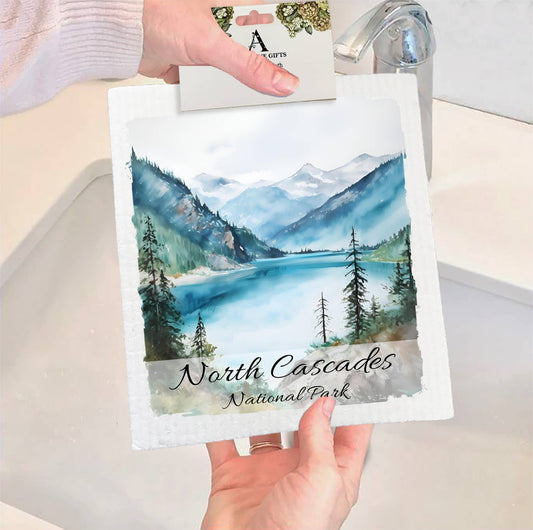Set of 2 -  North Cascades National Park Washington  SWEDISH DISH CLOTH