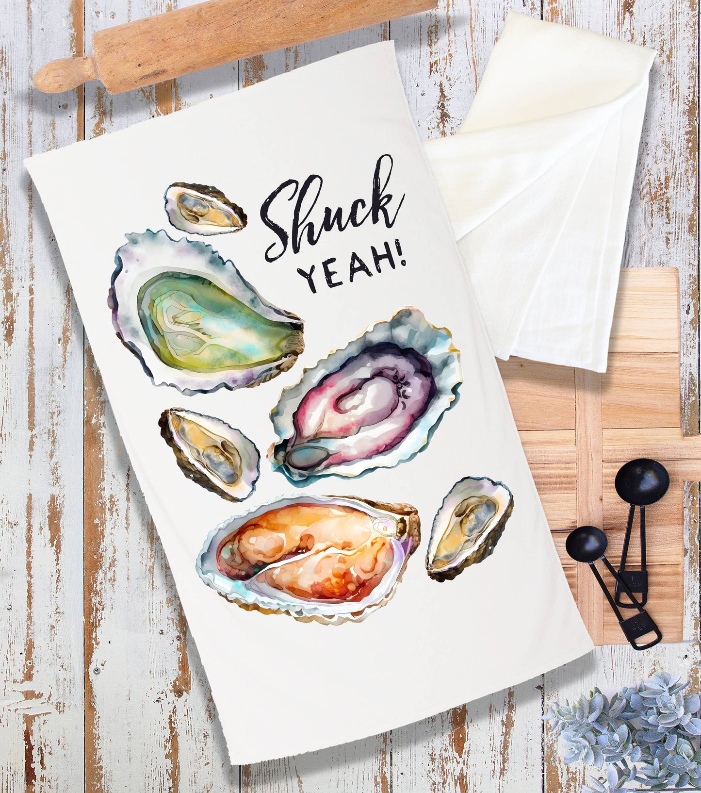 Oysters Shuck Yeah Coastal Beach Terry Cloth Towel