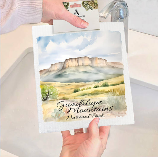 Set of 2 -  Guadalupe Mountains National Park Texas SWEDISH DISH CLOTH