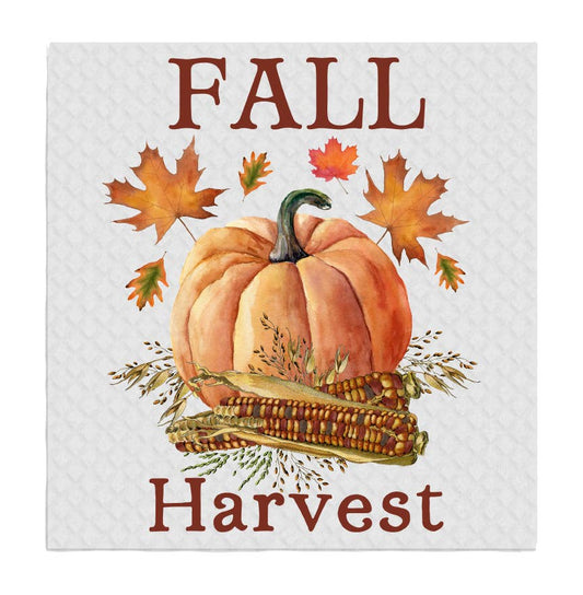 Set of 2 -  Fall Harvest Pumpkin Corn SWEDISH DISH CLOTHS