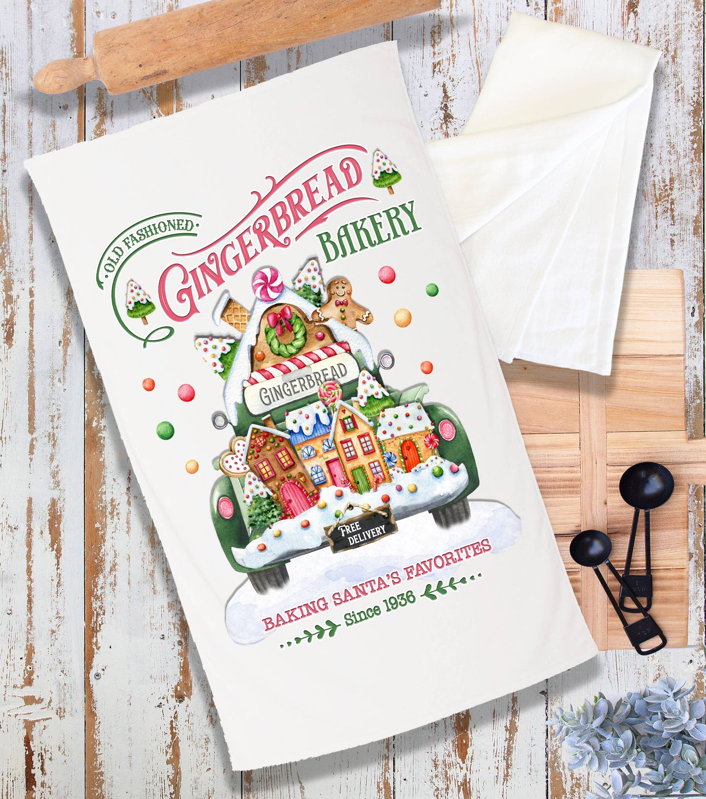 Christmas Gingerbread Bakery Terry Cloth Towel