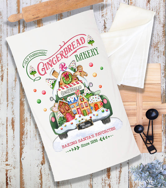 Christmas Gingerbread Bakery Terry Cloth Towel