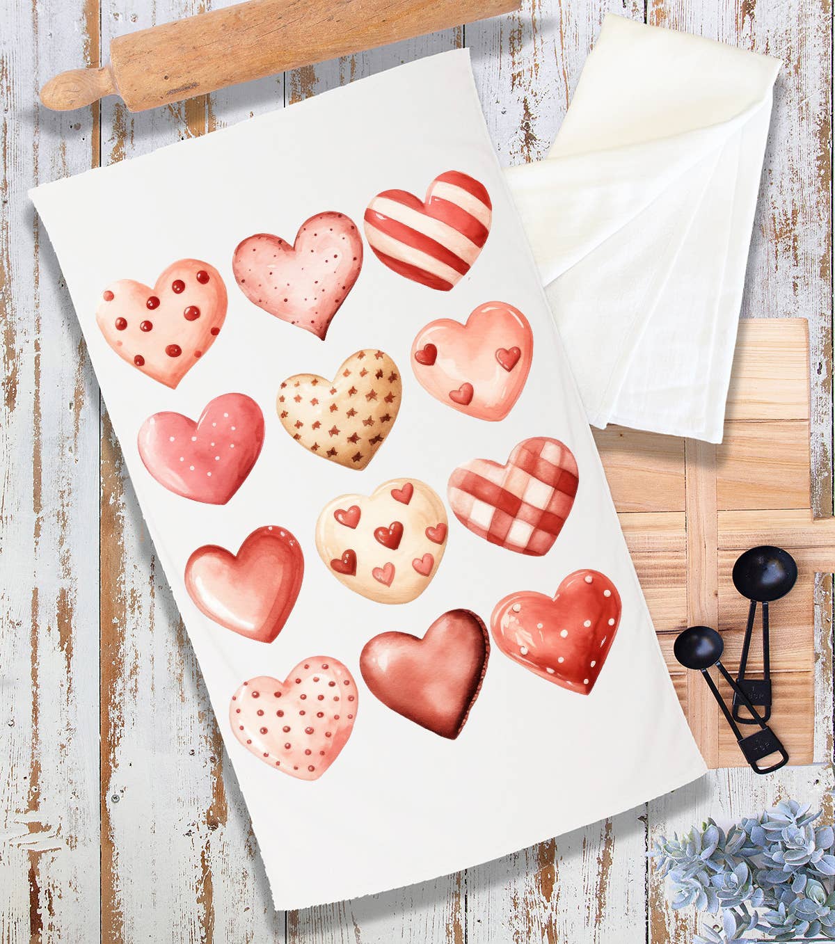 Valentine Heart Cookies  Terry Cloth Towel