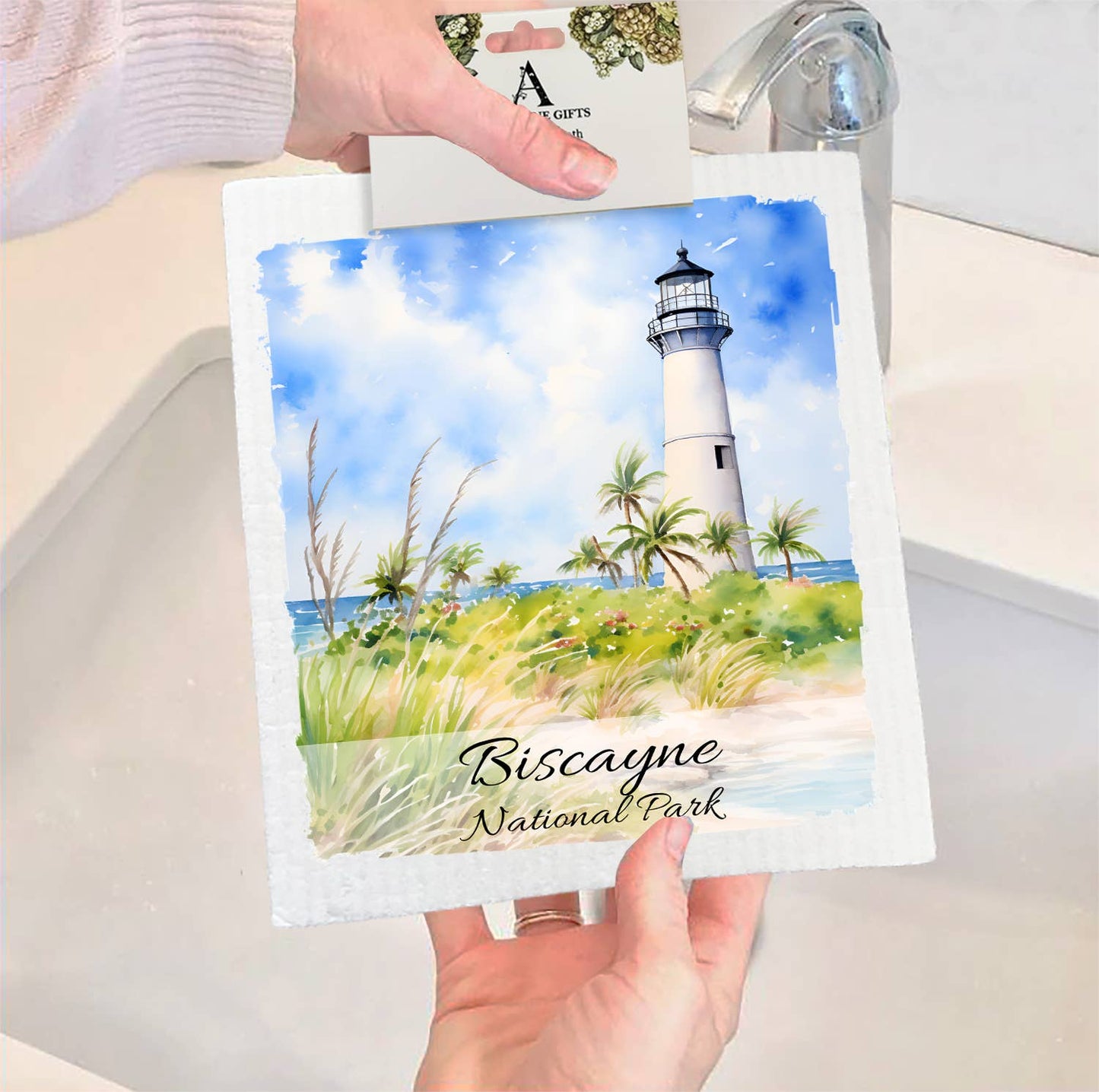 Set of 2 -  Biscayne National Park Florida Keys  SWEDISH DISH CLOTH
