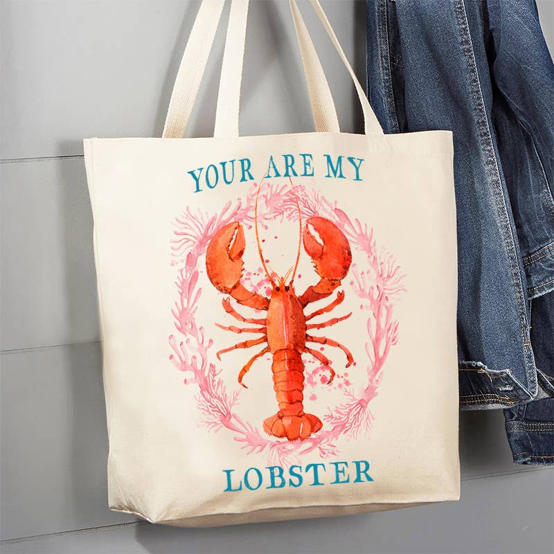 Your Are My Lobster Coastal Canvas Tote Bag