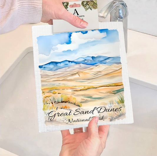 Set of 2 -  Great Sand Dunes National Park Colorado SWEDISH DISH CLOTH
