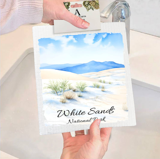 Set of 2 -  White Sands National Park New Mexico  SWEDISH DISH CLOTH