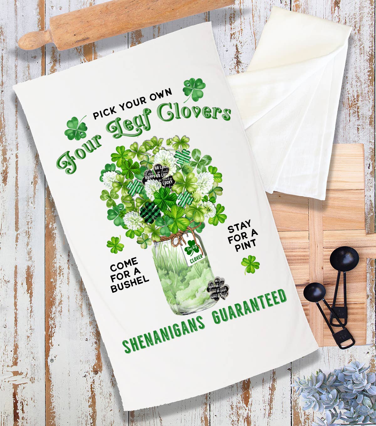 St Patrick's Four Leaf Clover Bouquet Terry Cloth Towel