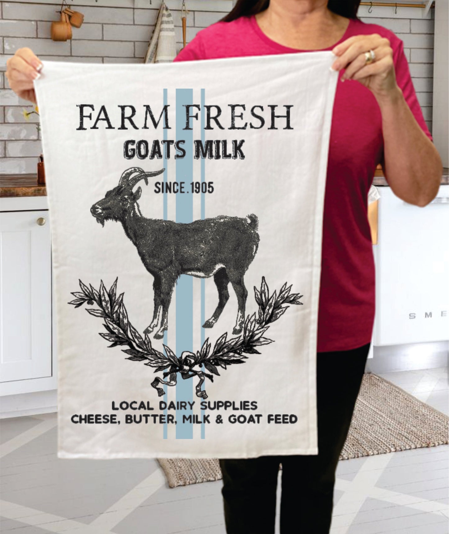 Vintage Farm Fresh Goats Milk Terry Towel