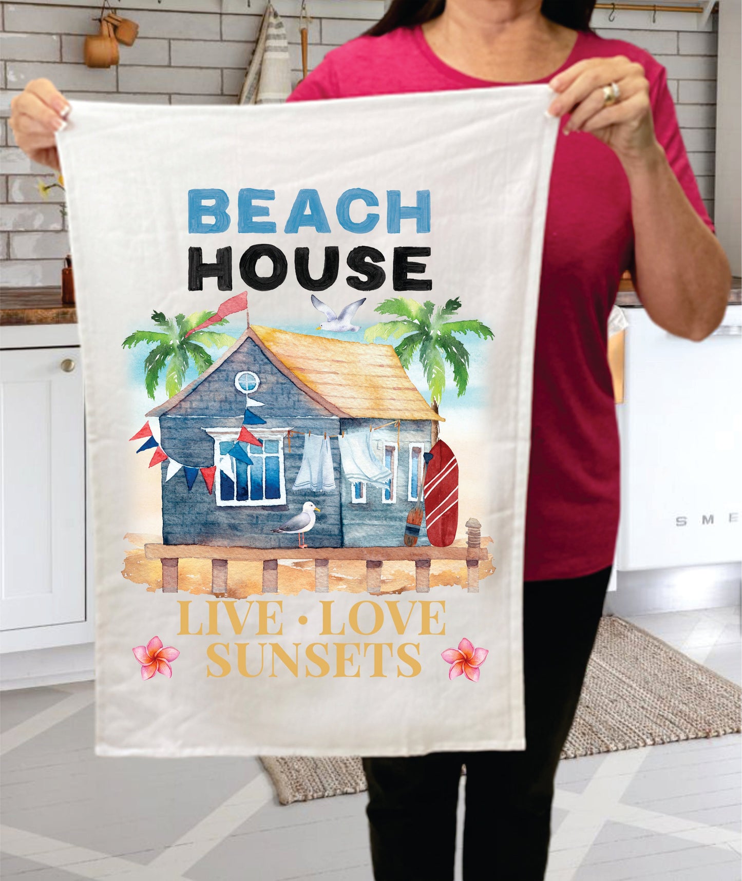 Beach House Sunsets Love Ocean Terry Towel
