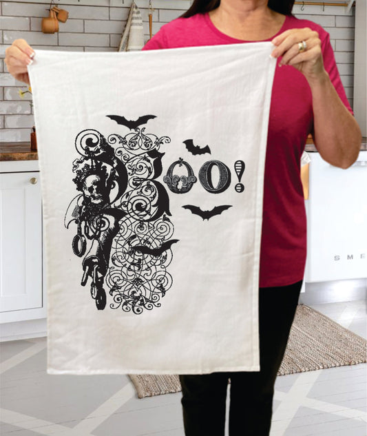 Boo Skeleton Skull Fancy Halloween Cotton Terry Towels