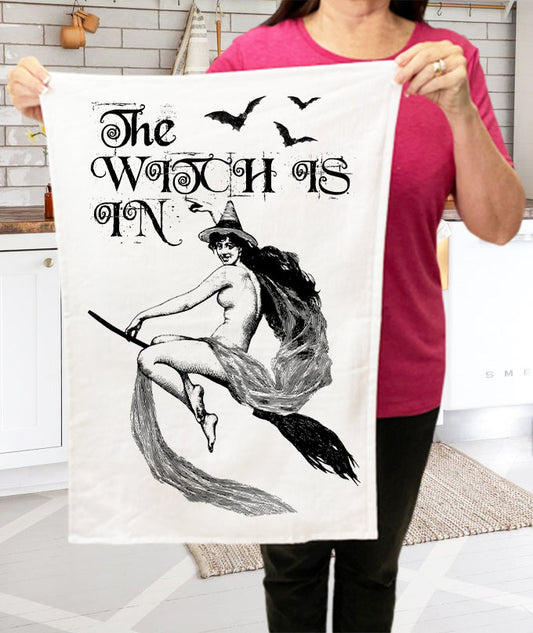 The Witch is In Halloween Cotton Terry Towels