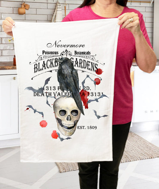 Blackbird Garden Crow Halloween Cotton Terry Towels