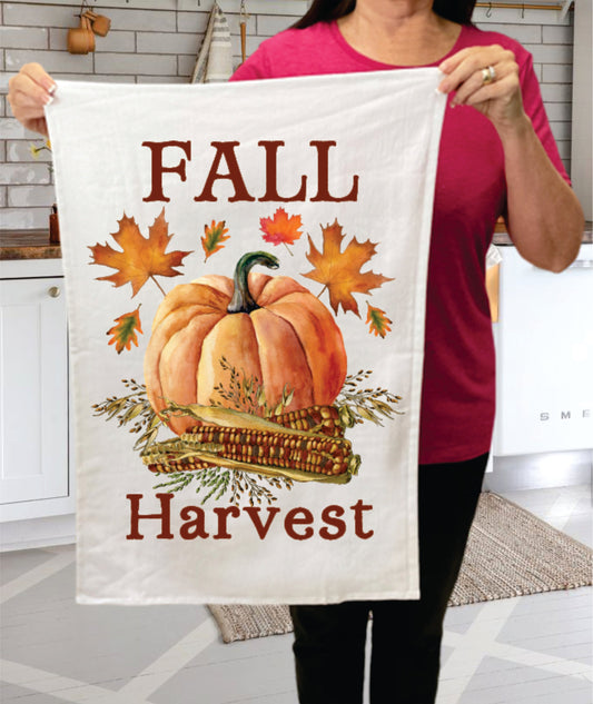 Fall Harvest Pumpkin Corn Cotton Terry Towels