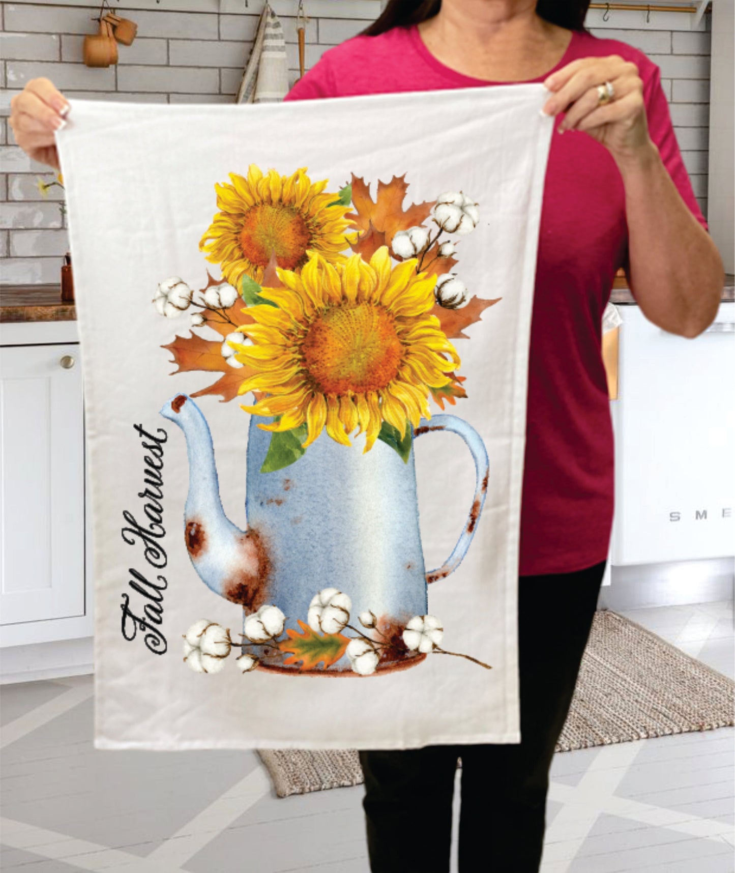 Fall Harvest Sunflower Autumn Cotton Terry Towels