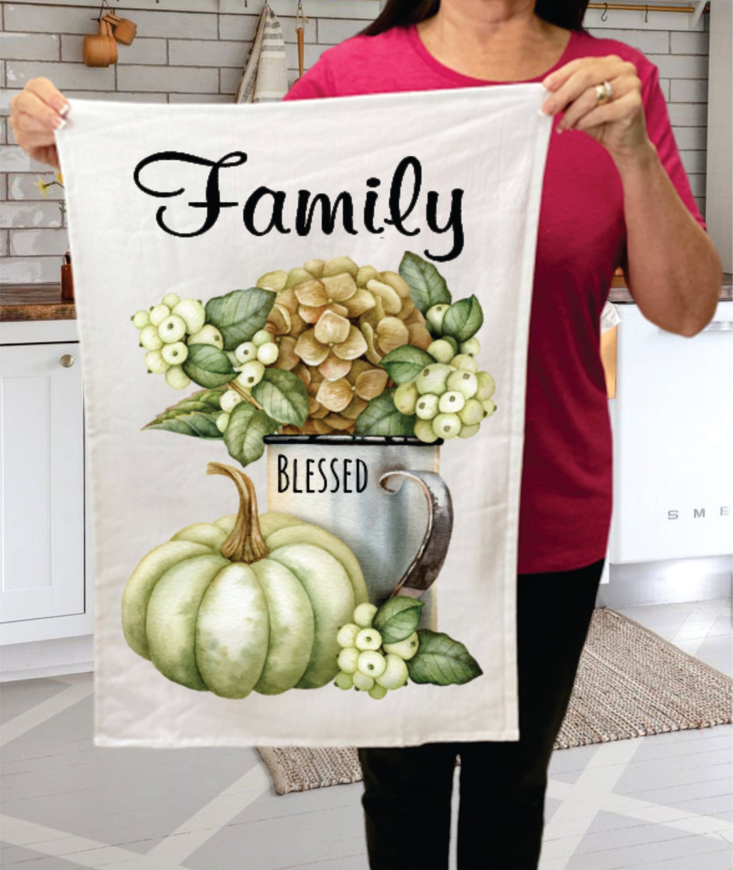 Fall Autumn Family Pumpkin Cotton Terry Towels