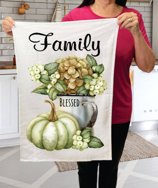 Fall Autumn Family Pumpkin Cotton Terry Towels