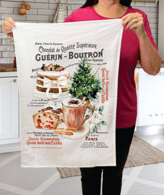 French Christmas Cookies Pastries Cotton Terry Towels
