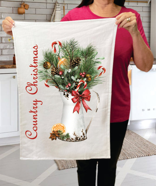 Rustic Country Christmas Cotton Terry Towel