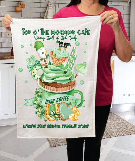 St Patricks Day Irish Coffee Cotton  Terry Towel