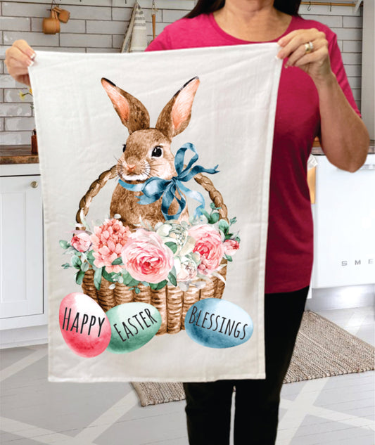 Happy Easter Blessing Bunny  Terry Towel
