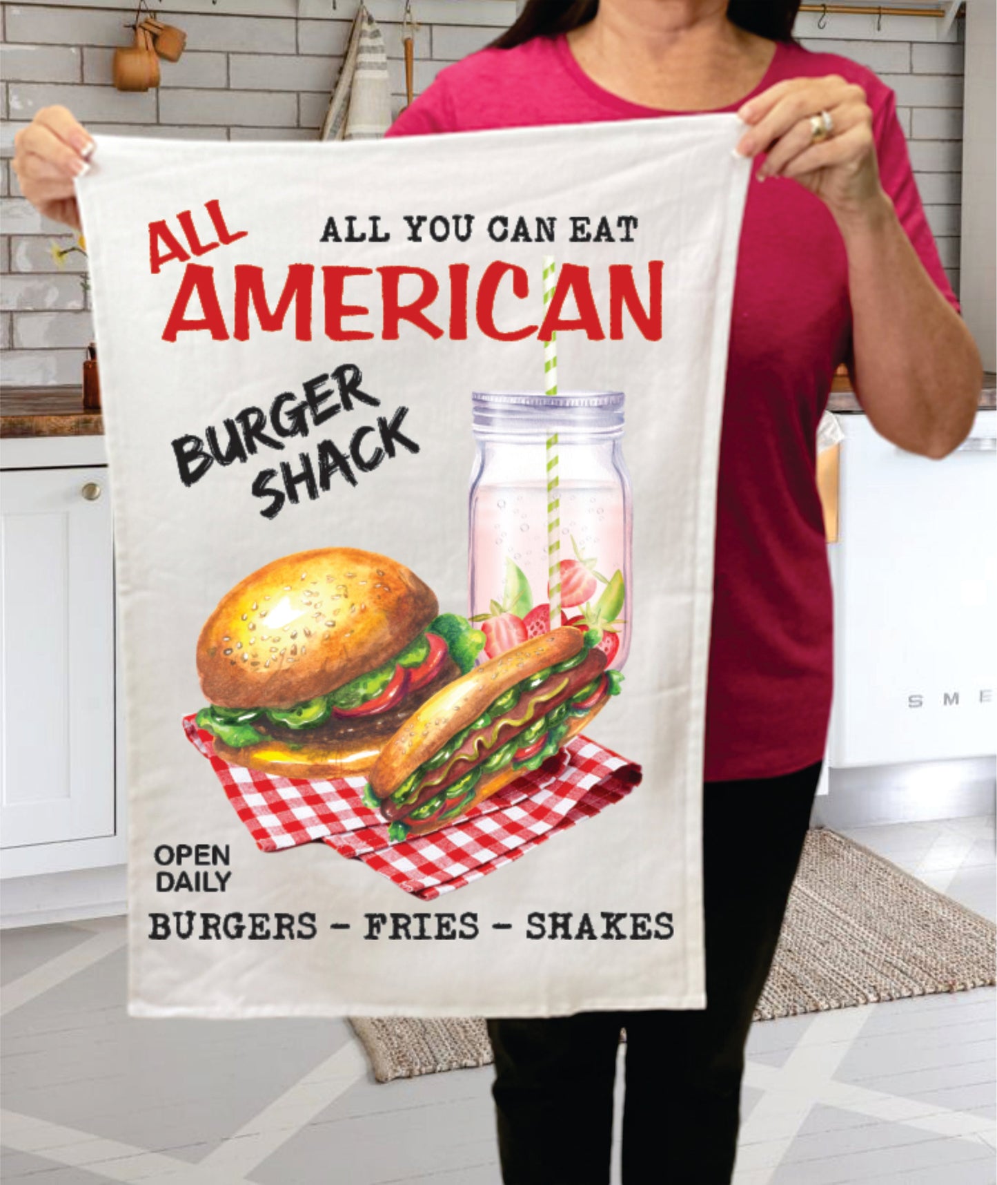 All American Burger Shack Patriotic Terry Towel