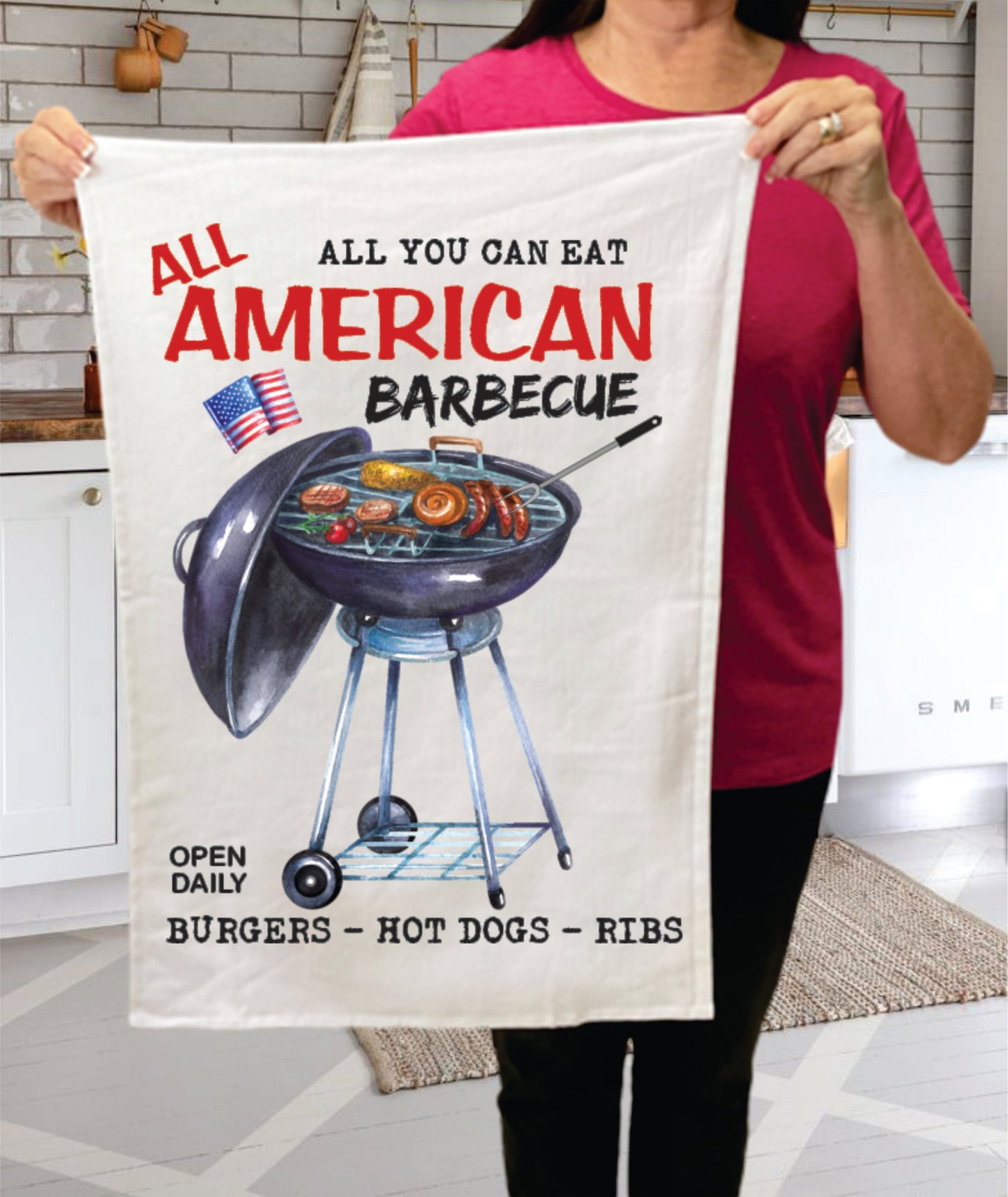 All American Barbecue Patriotic Terry Towel