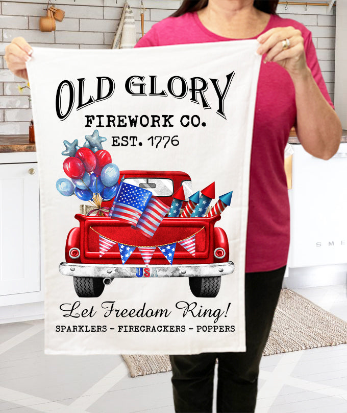 Old Glory Fireworks Co Patriotic Terry Towel