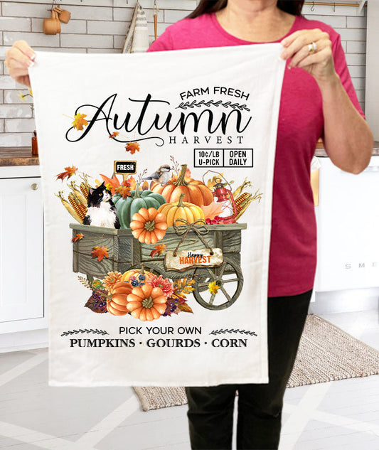 Farm Fresh Fall Autumn Harvest   Terry Towel