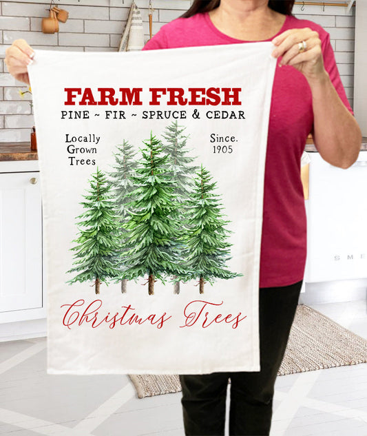 Christmas Trees Farm Fresh  Terry Towel