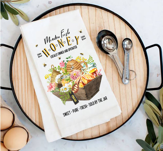 Modern Farmhouse Fresh Honey Bees Tea Towel