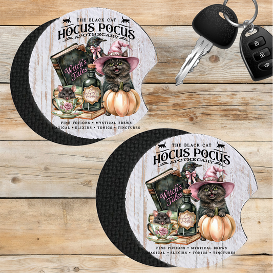 Car Coaster Halloween Hocus Pocus Black Cat
