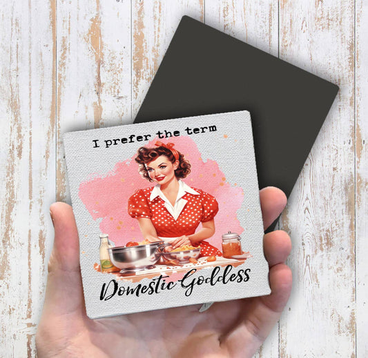 Domestic Goddess Retro Housewife Magnet Fridge - Sets of 2