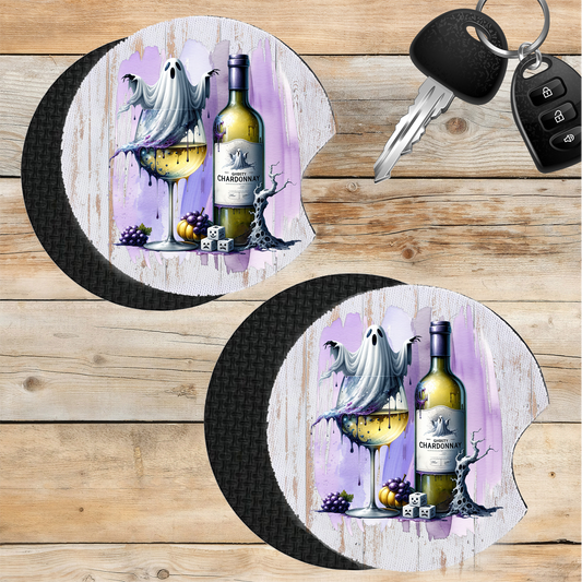 Car Coaster Halloween Gostly Chardonnay
