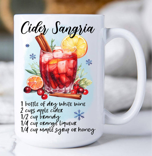 Christmas Cocktail Cider Sangria Recipe Coffee Mug