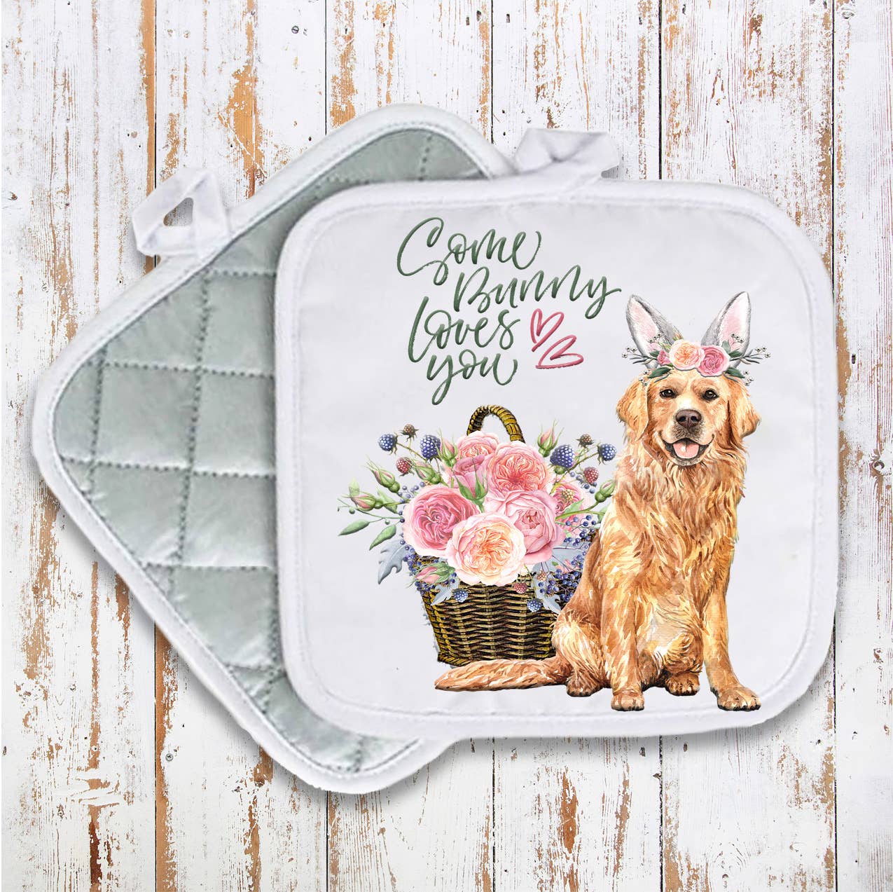 Some Bunny Loves You Lab Dog Pot Holder Oven Mitt