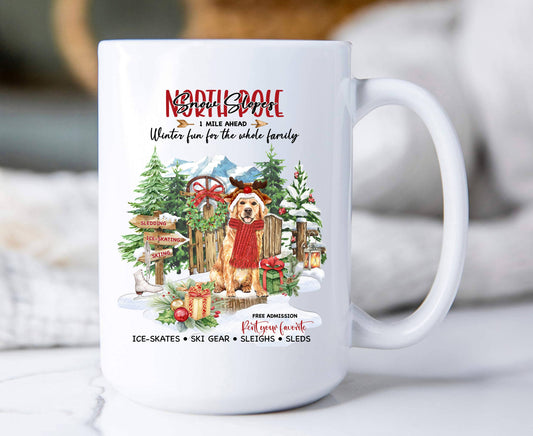 Christmas North Pole Slopes Dog Lover Coffee Mug