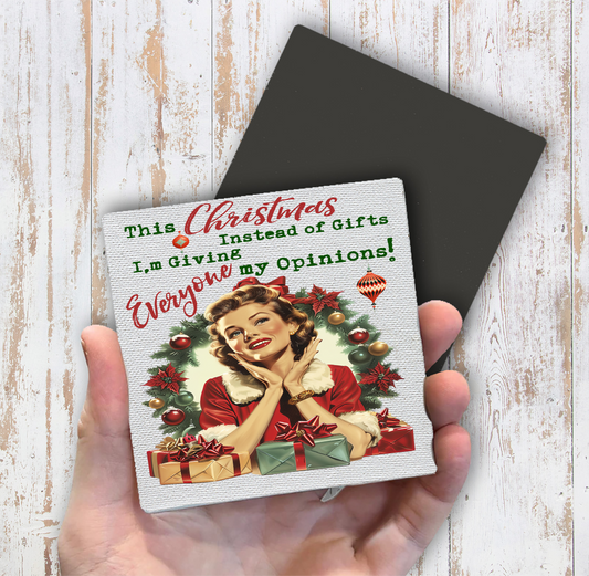 Christmas Funny Gifts My Opinions Magnet Fridge (Set of 2)
