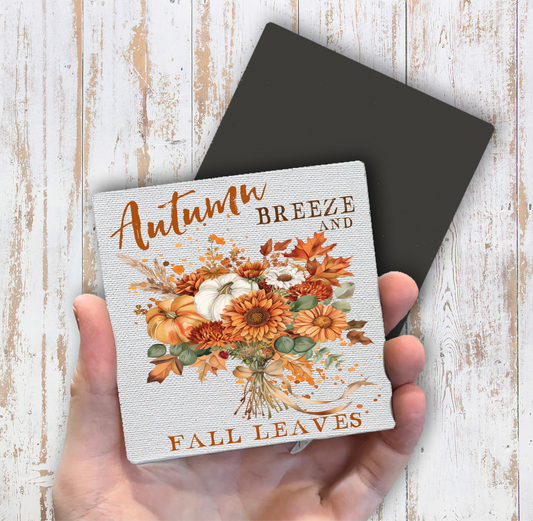 Autumn Breeze Fall Leaves Magnet Fridge (Set of 2)