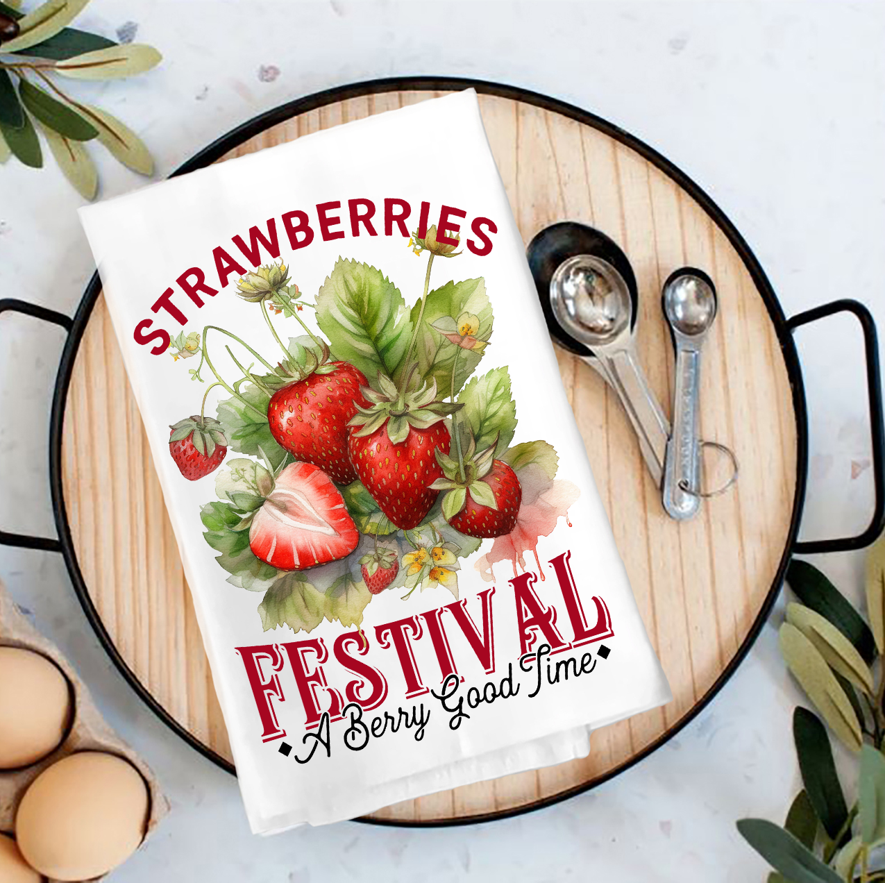 Strawberry Festival  Tea Towel