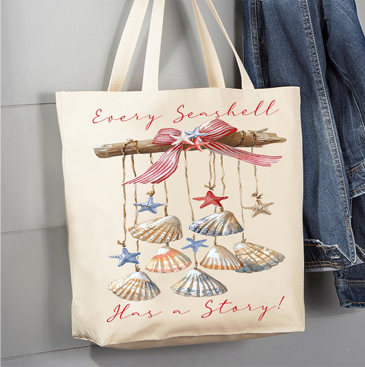 Every Seashell as a Story Beach  Canvas Tote Bag