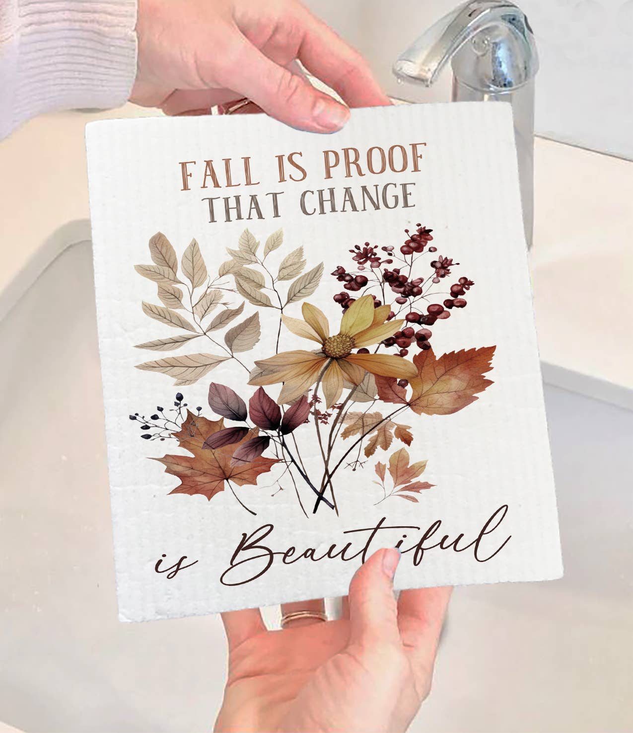 Autumn Fall  Is proof of Change Swedish Dishcloth-Sets of 2