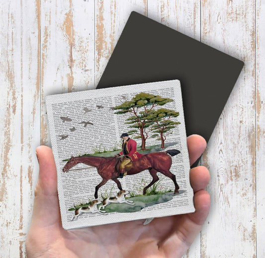 Vintage Fox Hunting Horses Magnet Fridge - Sets of 2