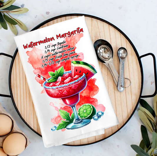 Summer Cocktail Watermelon Margarita Tea Towel