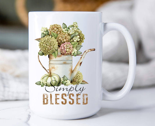 Fall Autumn Simply Blessed Coffee Mugs